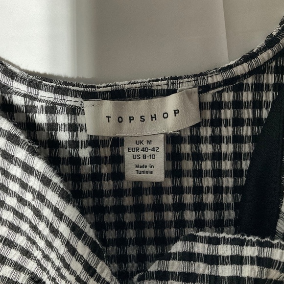 TOPSHOP Gingham Mini Dress CottageCore Flirty Feminine - Picture 4 of 6